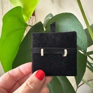 Ring Concierge Triple row Diamond 14kt Gold Huggie Earrings